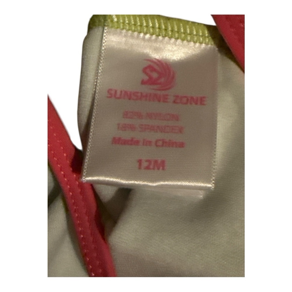 Sunshine Zone Infant Kids Green and Pink Swimsuit Size 12 Months UPF 50 NWT - Picture 3 of 4